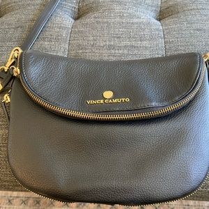 Black Leather Vince Camuto Crossbody Bag